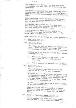 Typed meeting minutes on white paper