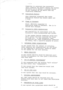 Typed meeting minutes on white paper