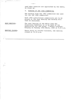 Typed meeting minutes on white paper