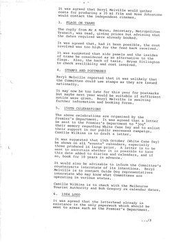 Typed meeting minutes on white paper