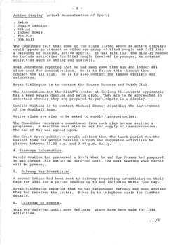 Typed meeting minutes on white paper