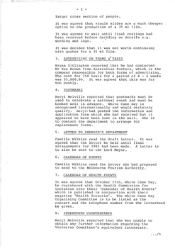 Typed meeting minutes on white paper