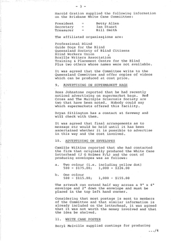 Typed meeting minutes on white paper