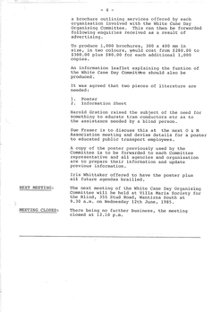 Typed meeting minutes on white paper