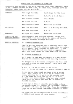 Typed meeting minutes on white paper