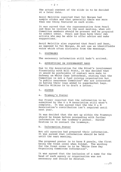 Typed meeting minutes on white paper