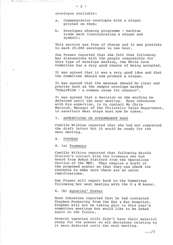 Typed meeting minutes on white paper