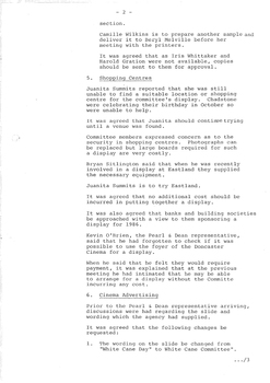Typed meeting minutes on white paper