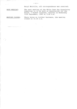Typed meeting minutes on white paper
