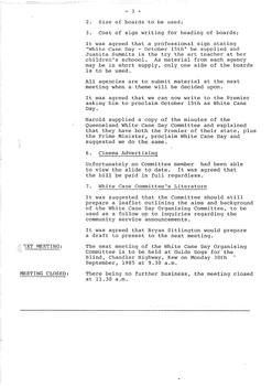 Typed meeting minutes on white paper