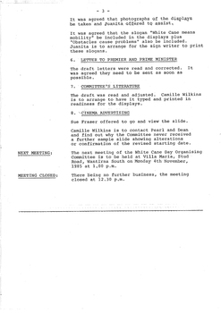 Typed meeting minutes on white paper