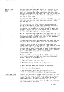 Typed meeting minutes on white paper