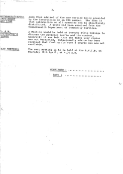 Typed meeting minutes on white paper