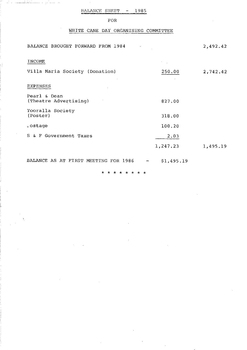 Typed meeting minutes on white paper
