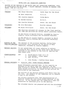 Typed meeting minutes on white paper