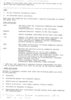 Typed meeting minutes on white paper