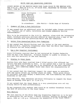 Typed meeting minutes on white paper