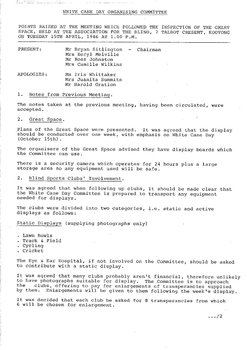 Typed meeting minutes on white paper
