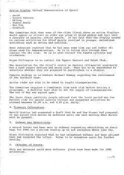 Typed meeting minutes on white paper