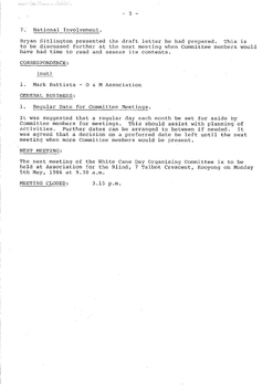 Typed meeting minutes on white paper