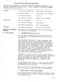 Typed meeting minutes on white paper