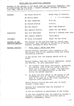 Typed meeting minutes on white paper