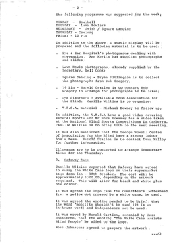 Typed meeting minutes on white paper