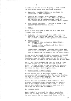 Typed meeting minutes on white paper