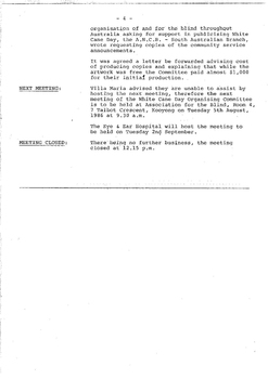 Typed meeting minutes on white paper