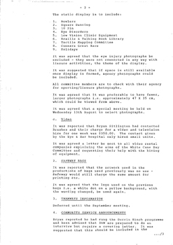 Typed meeting minutes on white paper