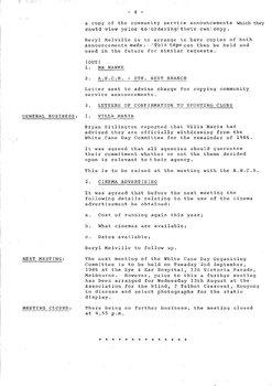 Typed meeting minutes on white paper