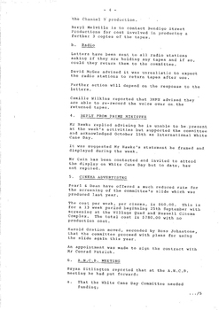 Typed meeting minutes on white paper