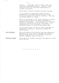 Typed meeting minutes on white paper