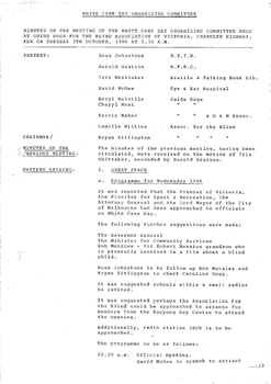 Typed meeting minutes on white paper