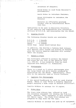 Typed meeting minutes on white paper