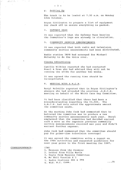 Typed meeting minutes on white paper