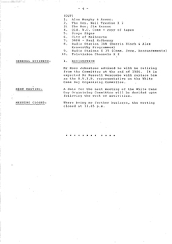 Typed meeting minutes on white paper