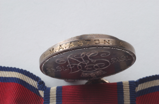 M.A.Aston inscribed on to side of medal