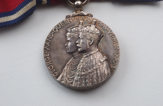 Silver medal with portrait of King and Queen