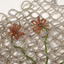 Beaded evening bag with red flowers