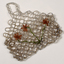 Beaded evening bag with red flowers