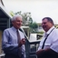 Peter Lynam and Kevin O'Mahoney outside a building