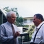 Peter Lynam and Kevin O'Mahoney outside a building