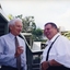 Peter Lynam and Kevin O'Mahoney outside a building