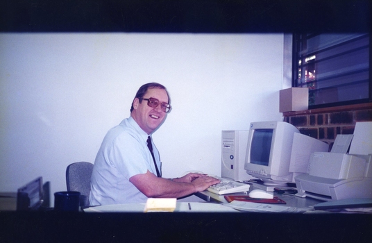 David McKenzie, Business Development manager, at his computer