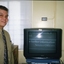 Nigel Irwin with a screen magnifier