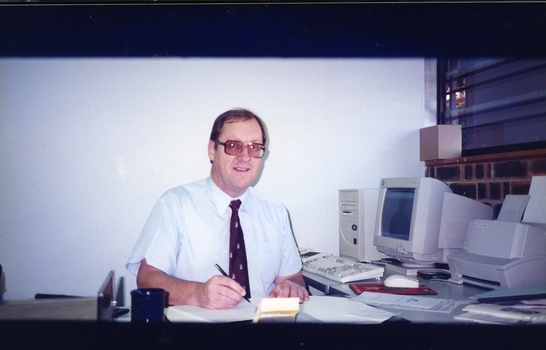 David McKenzie, Business Development manager, at his computer