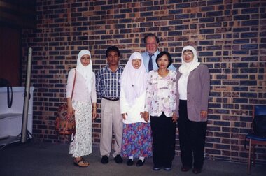 Group of Indonesian students with QBIC tour guide