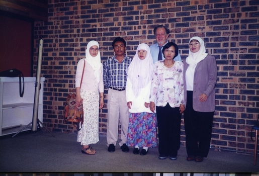 Group of Indonesian students with QBIC tour guide