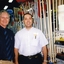 Herb with hardware store staff member